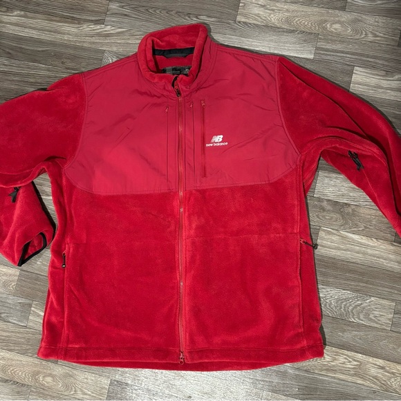 Red New Balance zip up fleece jacket. NWT - Picture 3 of 3